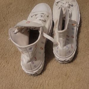 Converse High-Top Sneakers - White with Multicolor Accents